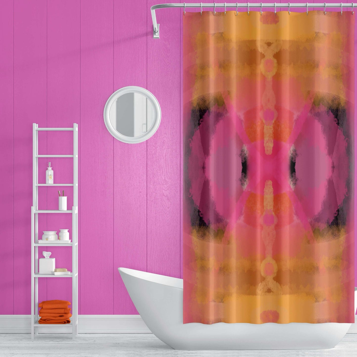 Samurai Abstract Art Colorful Shower Curtain