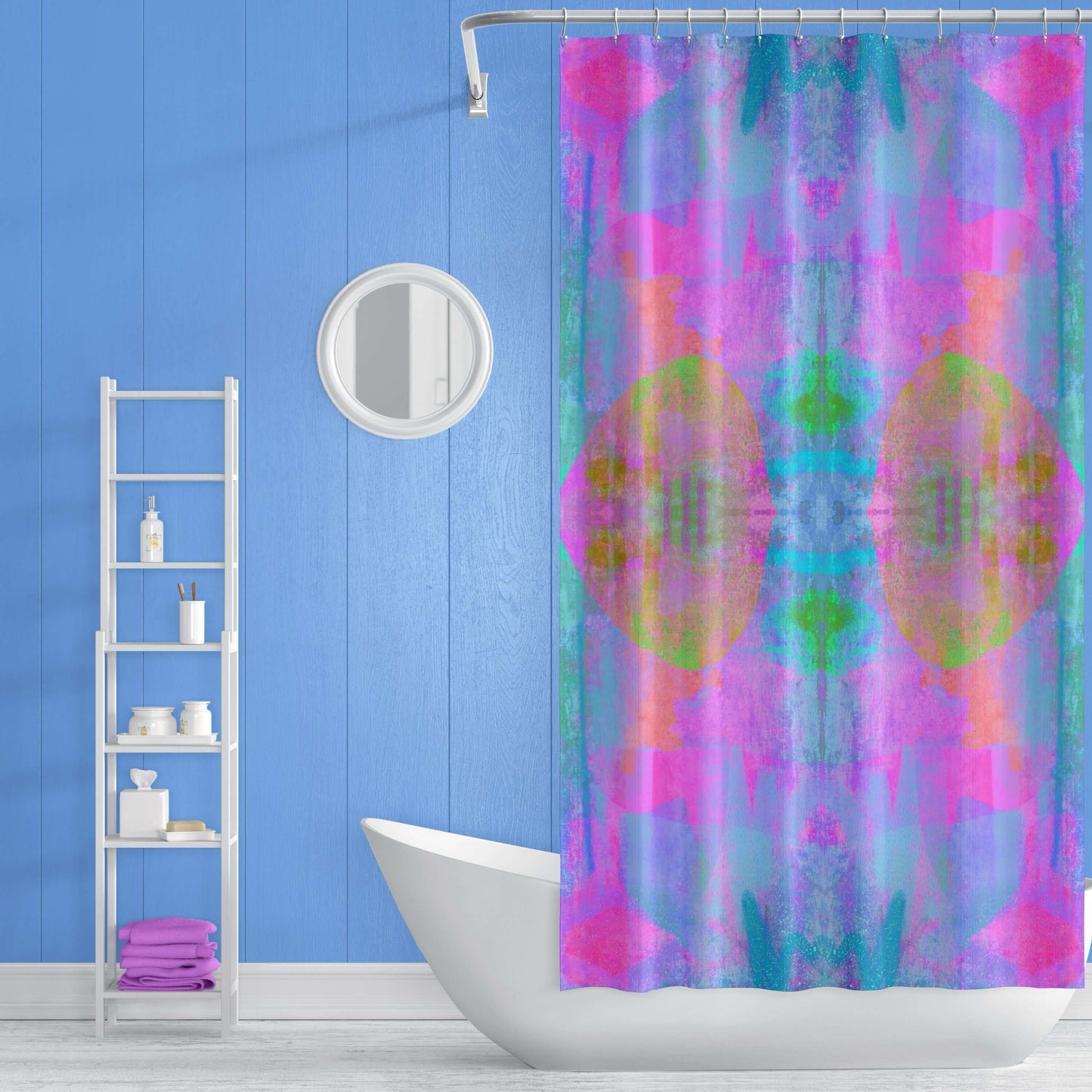 Libra Abstract Art Colorful Shower Curtain