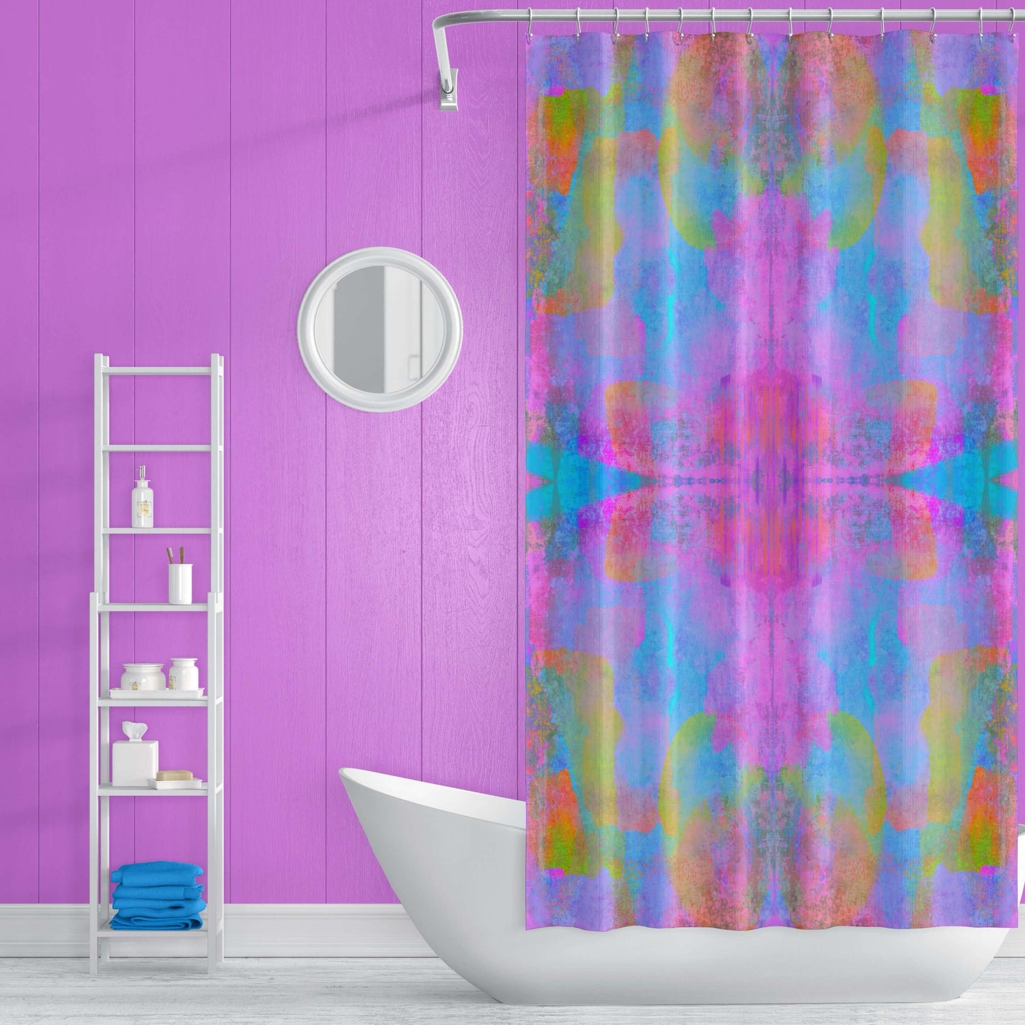 Haze Abstract Art Colorful Shower Curtain