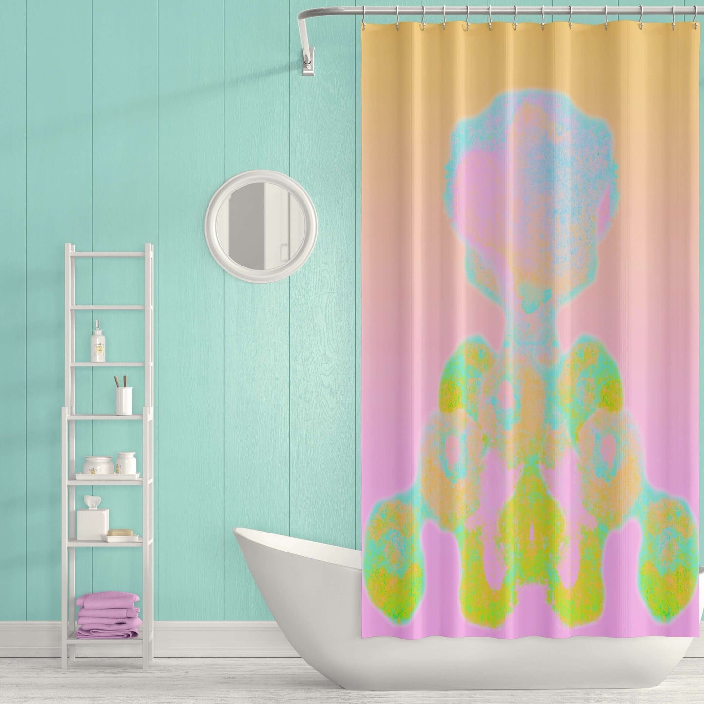 Atomic Abstract Art Colorful Shower Curtain