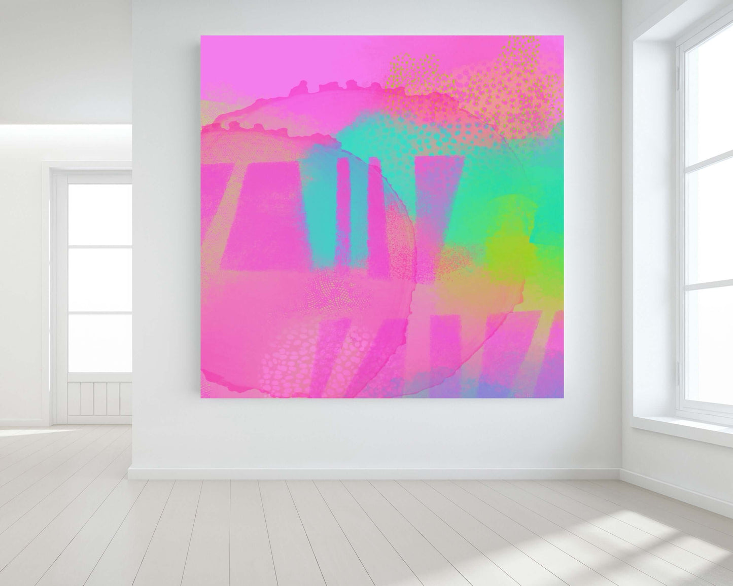 Hot Pink “Gates of Athena” Abstract Art Canvas Print Wall Art Large Canvas on Wall