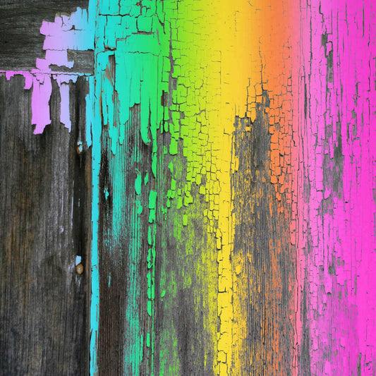 Rainbow Crackle Colorful Canvas Wall Art