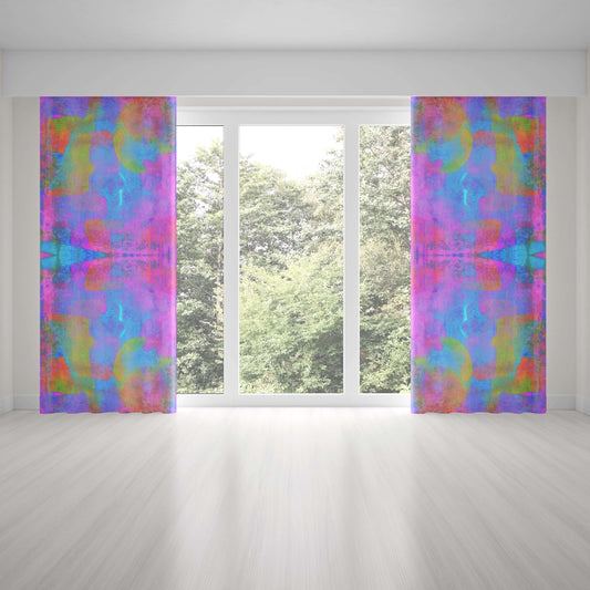 Haze Abstract Art Unlined Colorful Window Curtains