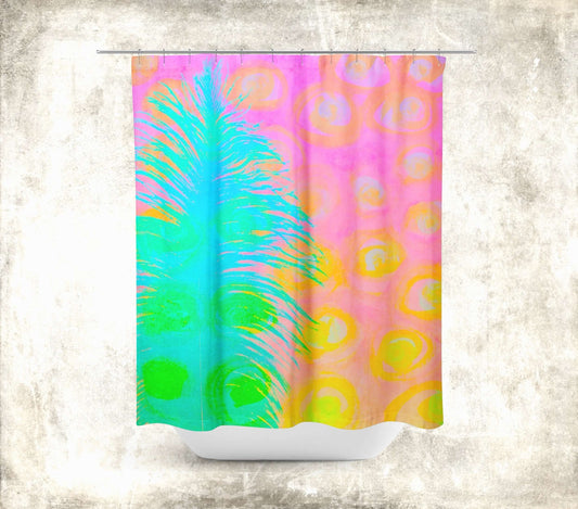 My Other Half Abstract Art Colorful Shower Curtain