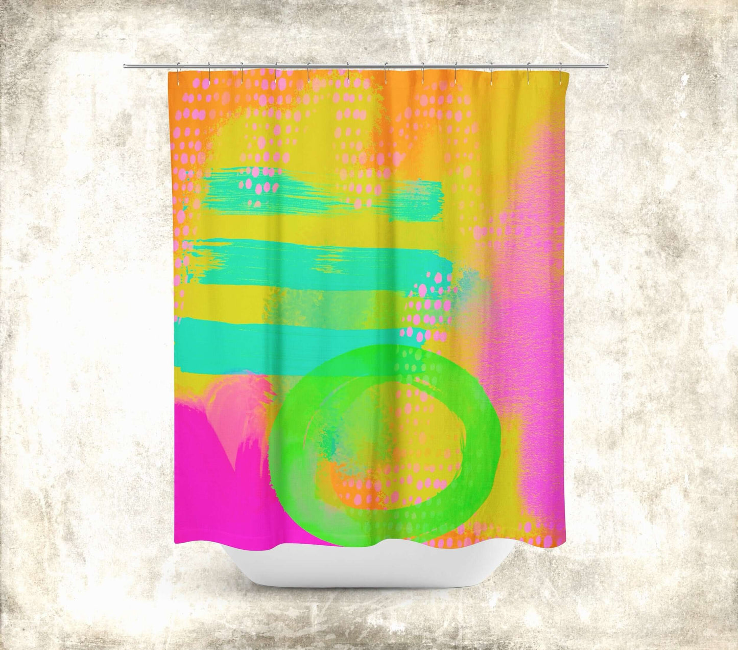 Hopscotch Abstract Art Colorful Shower Curtain