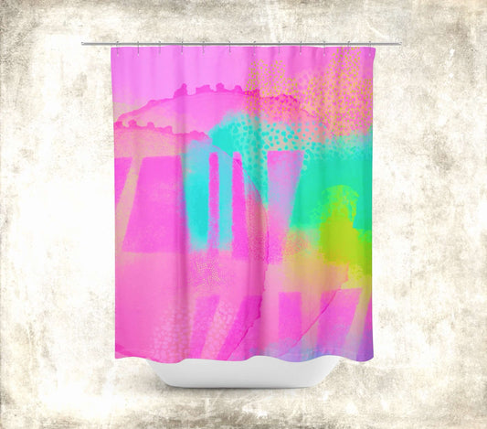 Gates of Athena Abstract Art Colorful Shower Curtain