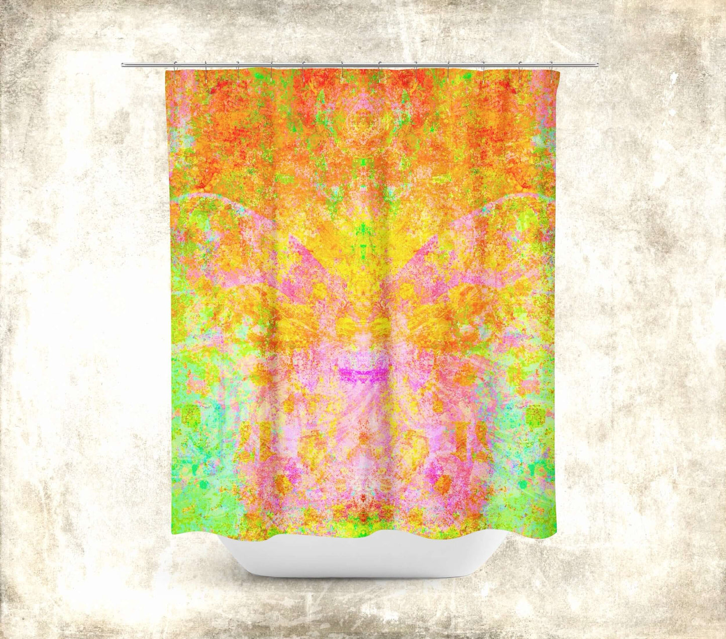 Firefly Abstract Art Colorful Shower Curtain