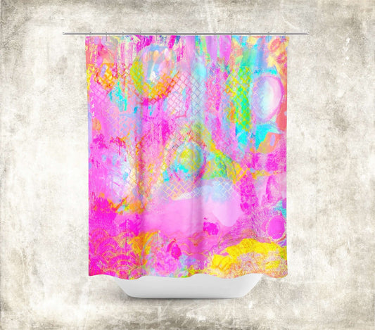 Candyland Abstract Art Colorful Shower Curtain