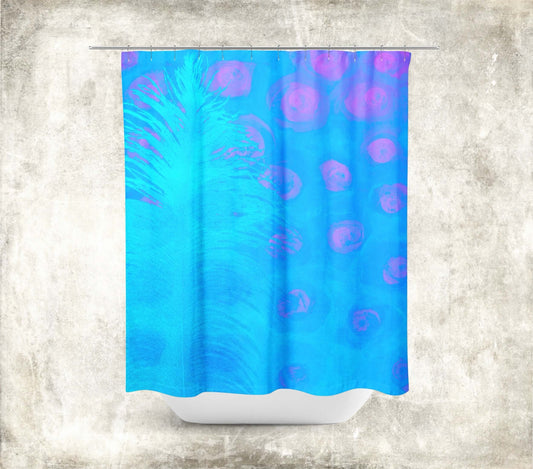 Bluebell Abstract Art Colorful Shower Curtain