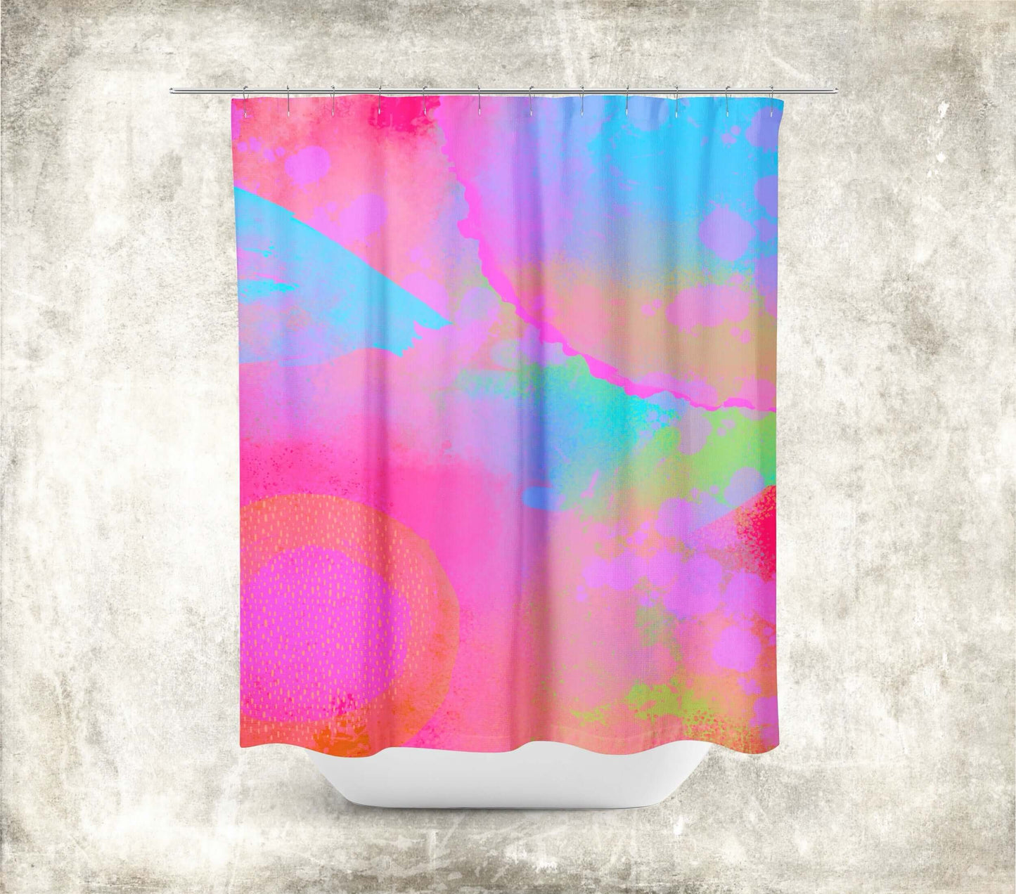 Between Worlds Abstract Art Colorful Shower Curtain