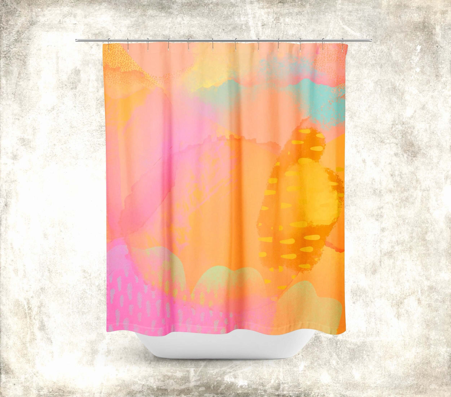 Desert Delight Abstract Art Colorful Shower Curtain