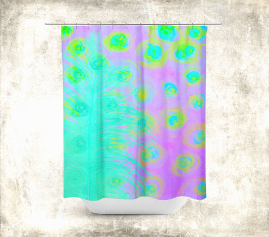 Mint Julep Abstract Art Colorful Shower Curtain