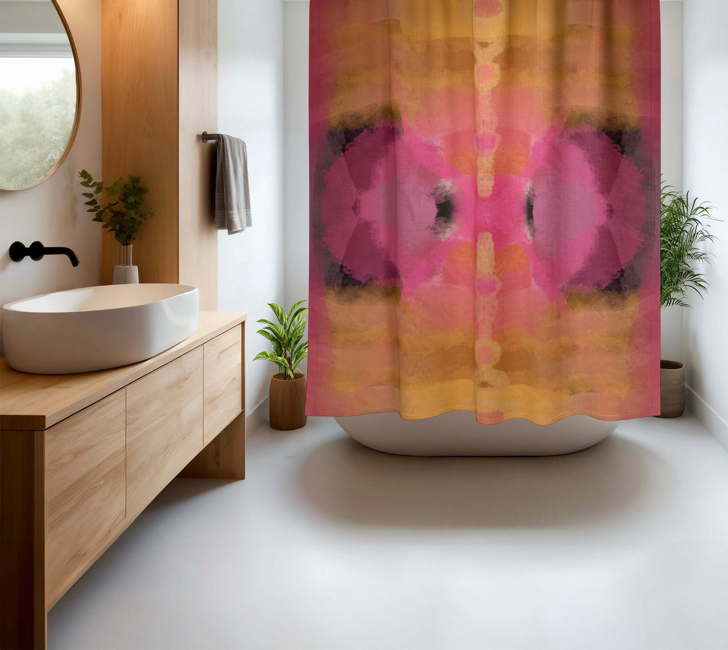 Samurai Abstract Art Colorful Shower Curtain