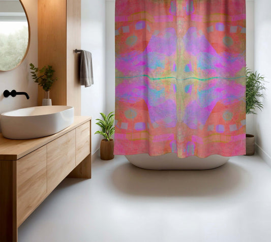 Paprika Abstract Art Colorful Shower Curtain