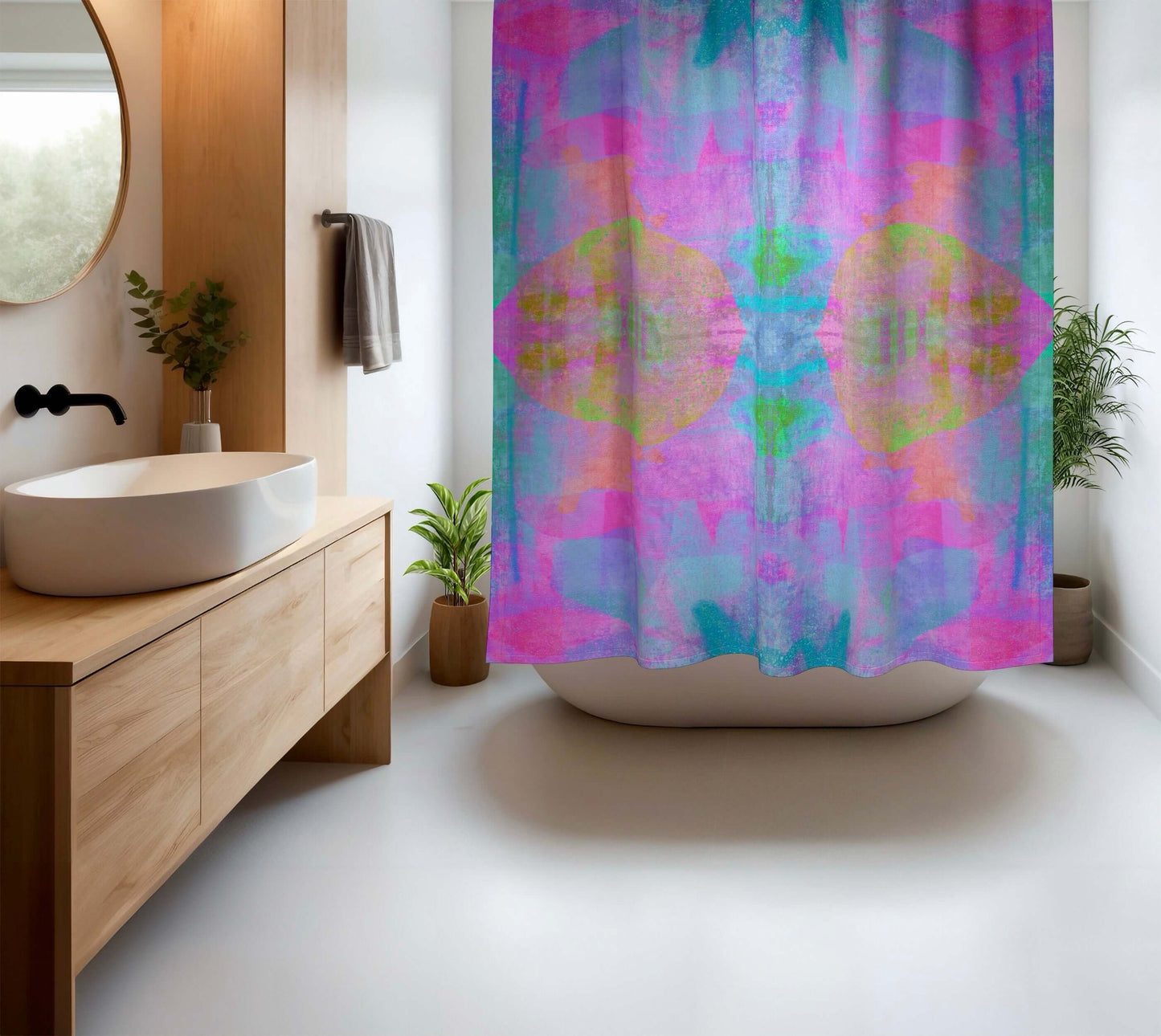 Libra Abstract Art Colorful Shower Curtain