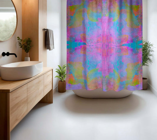 Haze Abstract Art Colorful Shower Curtain