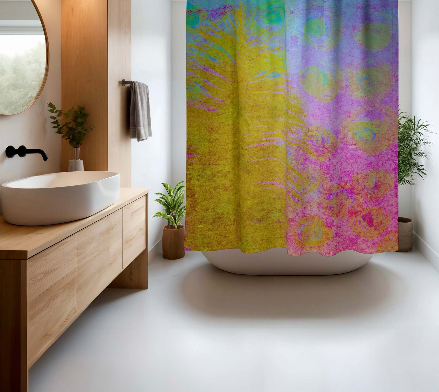 Fantasia Abstract Art Colorful Shower Curtain