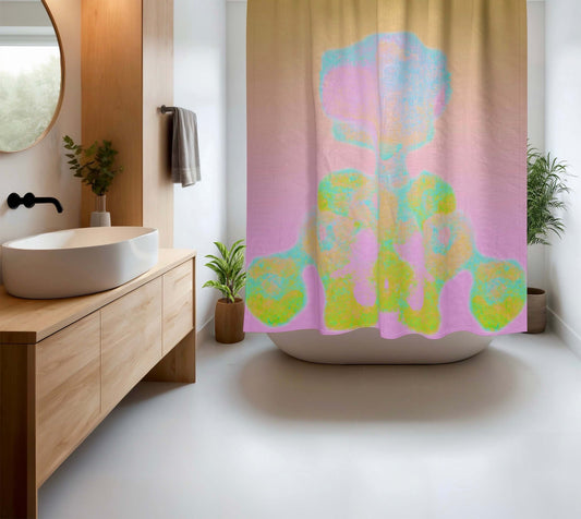 Atomic Abstract Art Colorful Shower Curtain