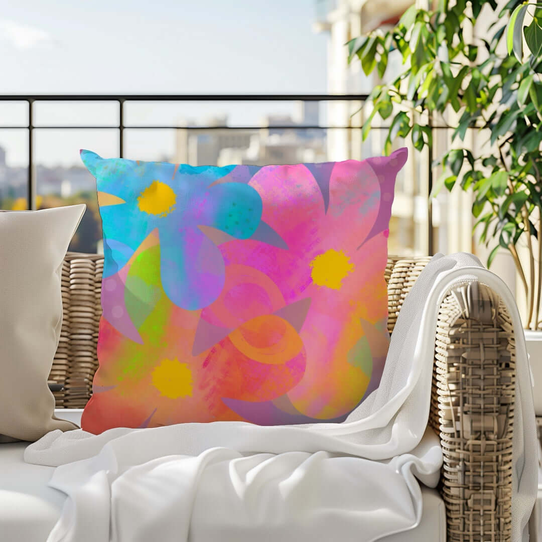 Hippie Flowers Premium Colorful Pillow