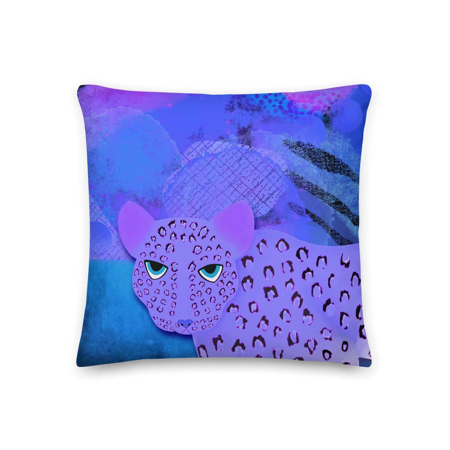 Blue Leopard Premium Colorful Pillow