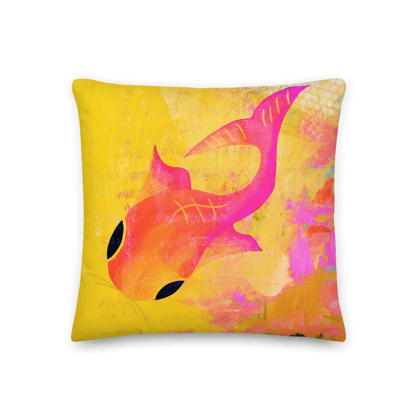 Yellow Koi Premium Colorful Pillow