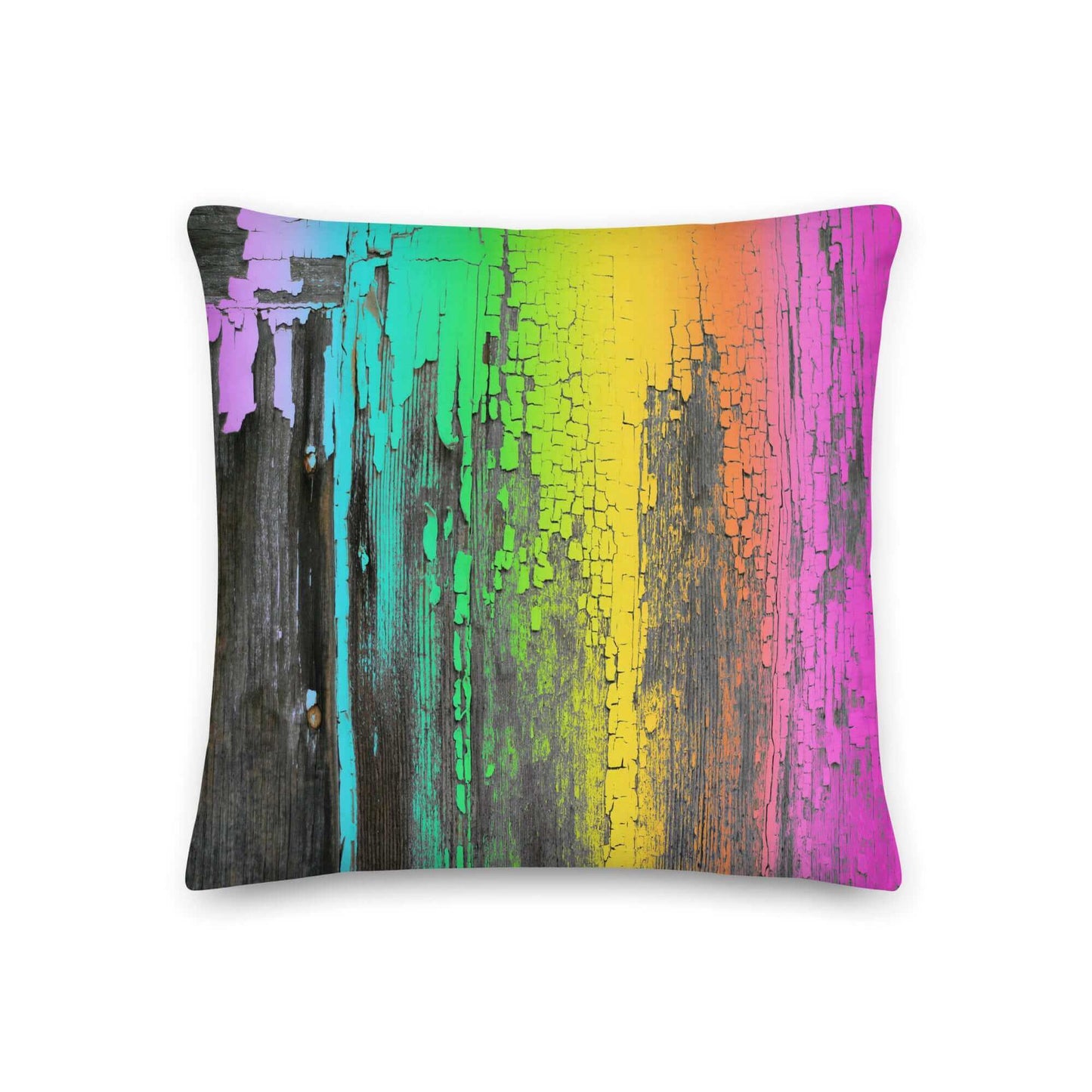 Rainbow Crackle Premium Colorful Pillow