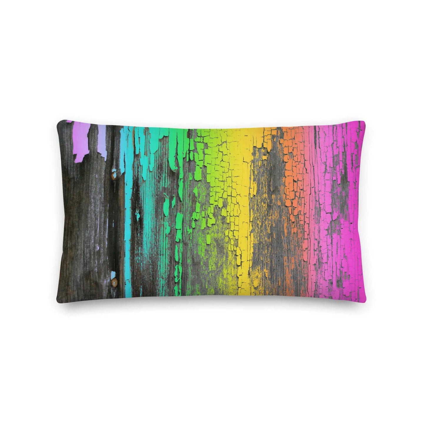 Rainbow Crackle Premium Colorful Pillow