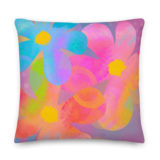 Hippie Flowers Premium Colorful Pillow