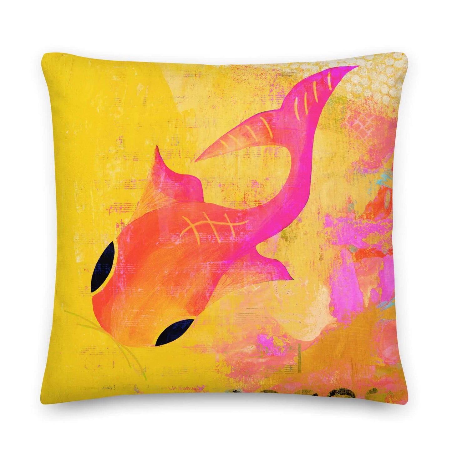 Yellow Koi Premium Colorful Pillow