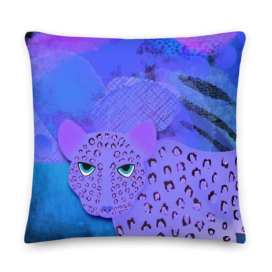 Blue Leopard Premium Colorful Pillow