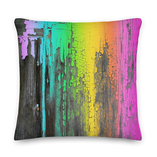 Rainbow Crackle Premium Colorful Pillow