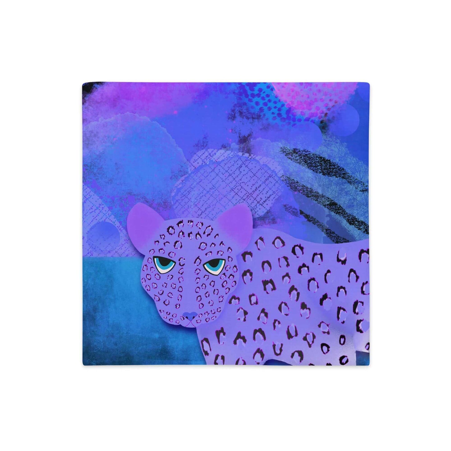 Blue Leopard Premium Colorful Pillow Cover