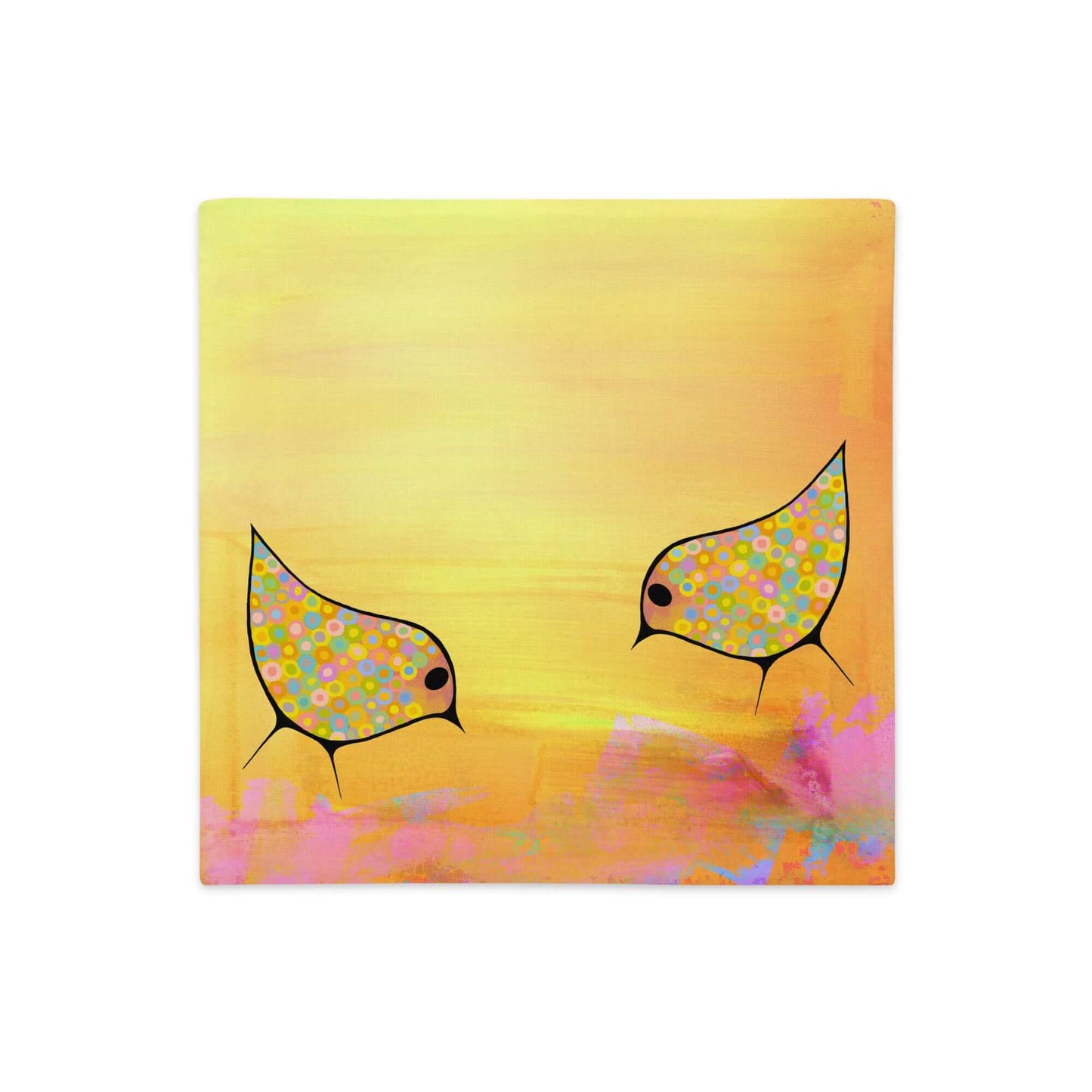 Yellow Birds Premium Colorful Pillow Cover