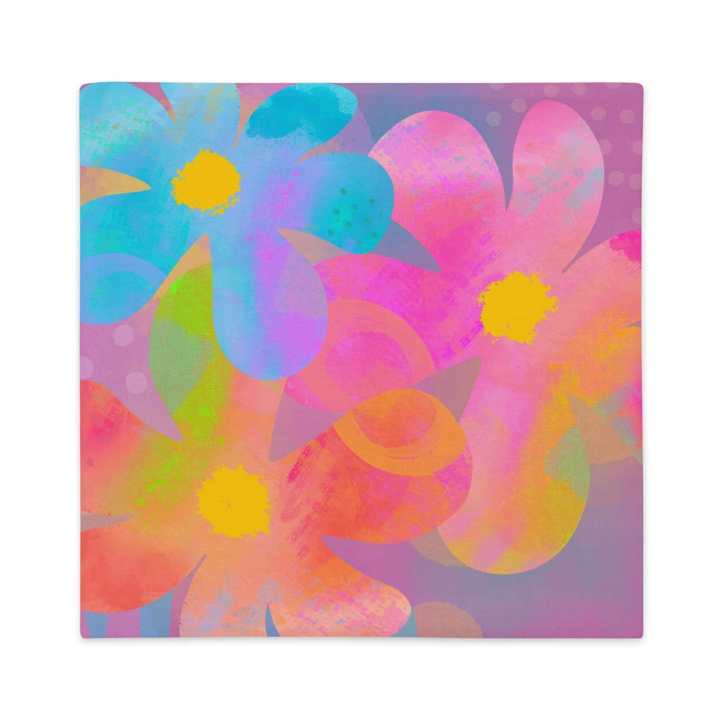 Hippie Flowers Premium Colorful Pillow Cover