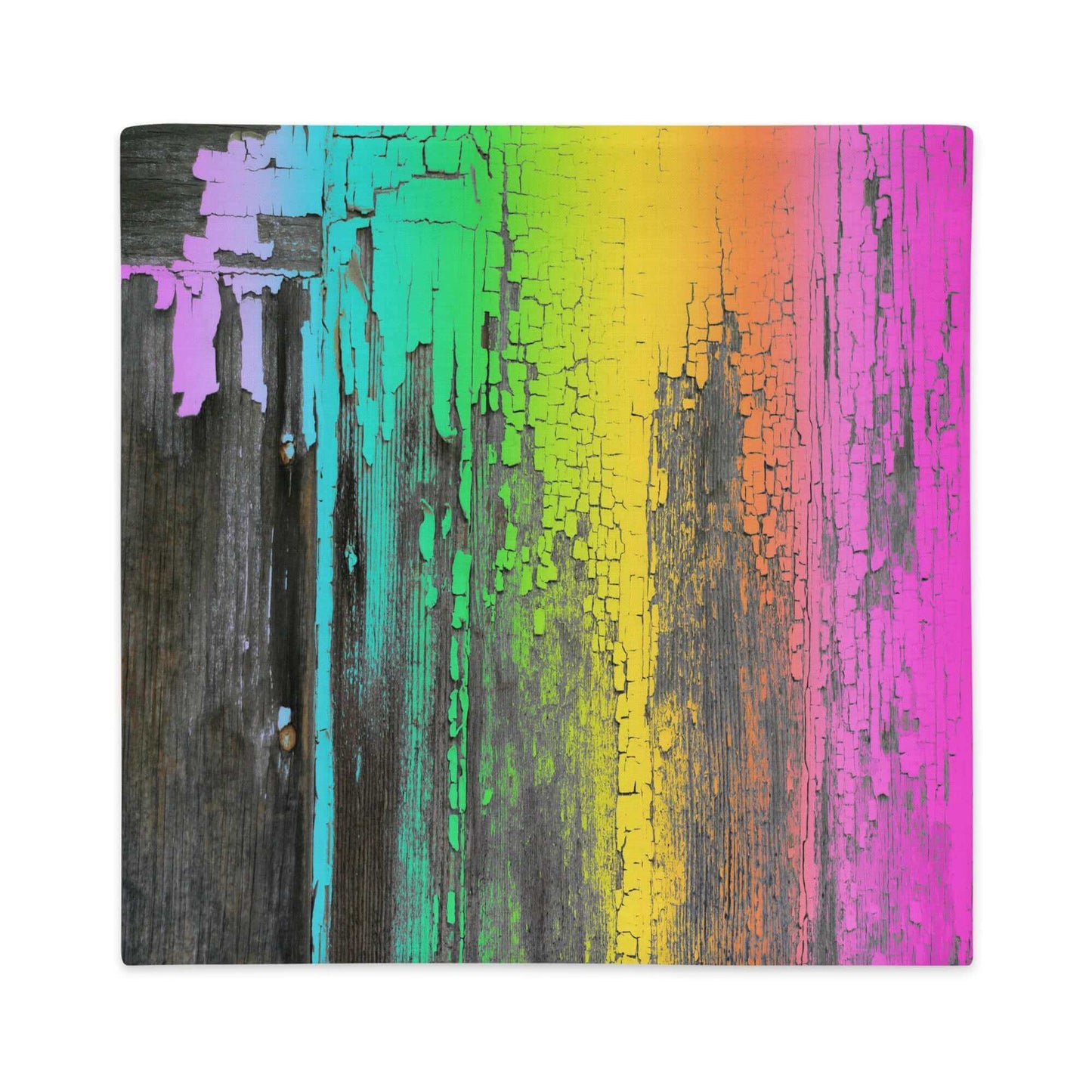 Rainbow Crackle Premium Colorful Pillow Cover