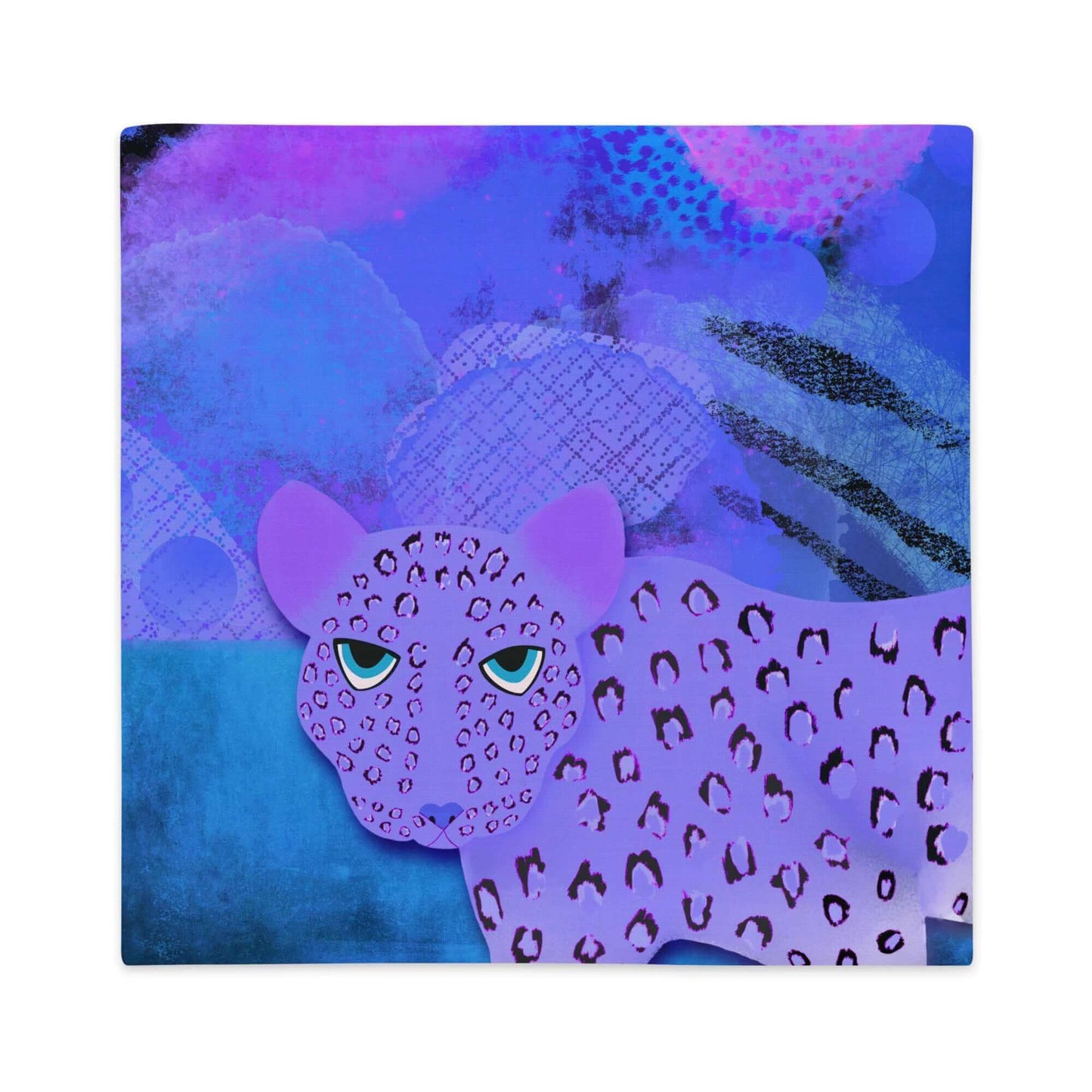 Blue Leopard Premium Colorful Pillow Cover