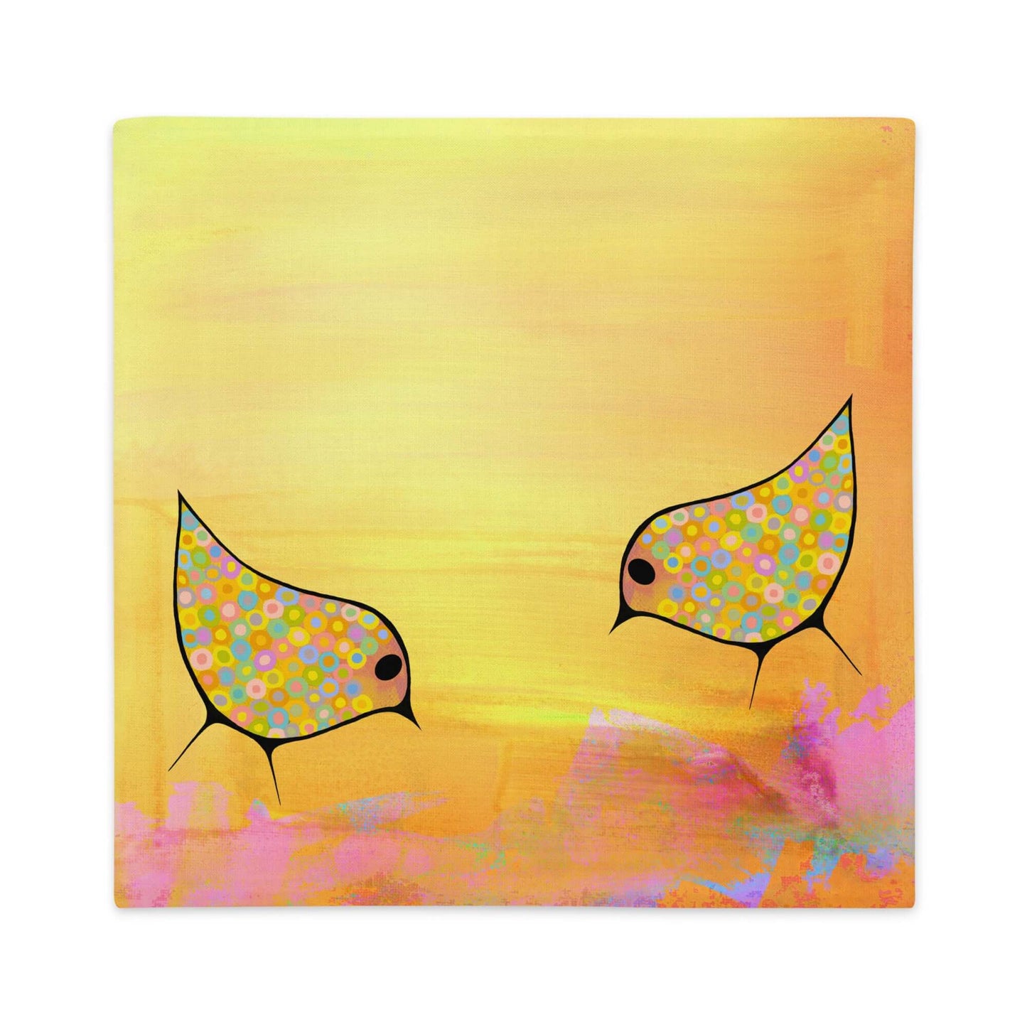 Yellow Birds Premium Colorful Pillow Cover