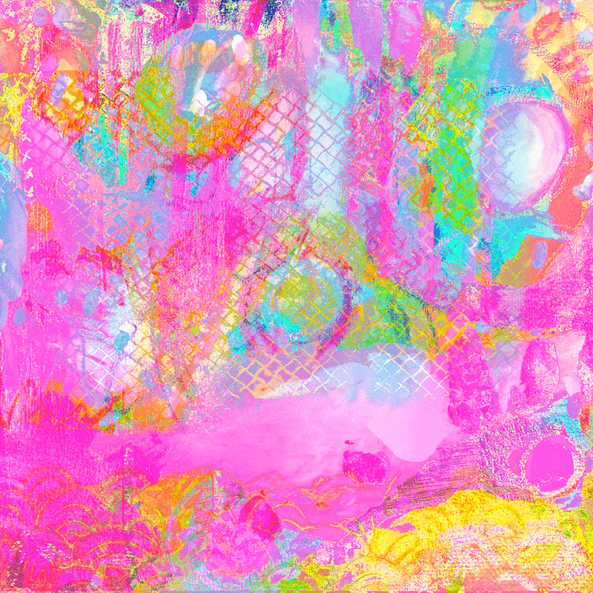 Drippy Pink “Candyland” Abstract Art Canvas Print Wall Art